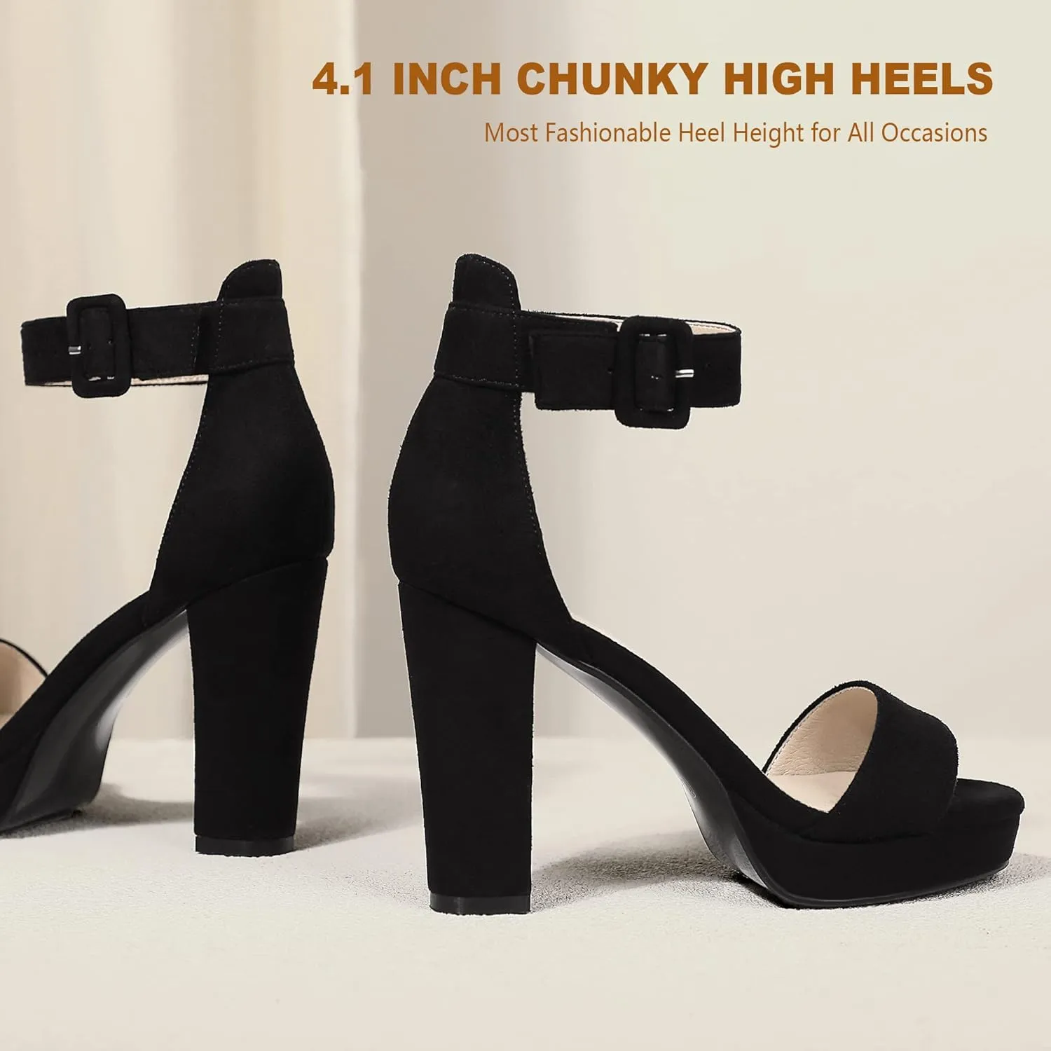 IDIFU Women's IN4 Sabrina Platform Chunky High Heels Ankle Strap Heeled Sandals Wedding Party Dress Shoes