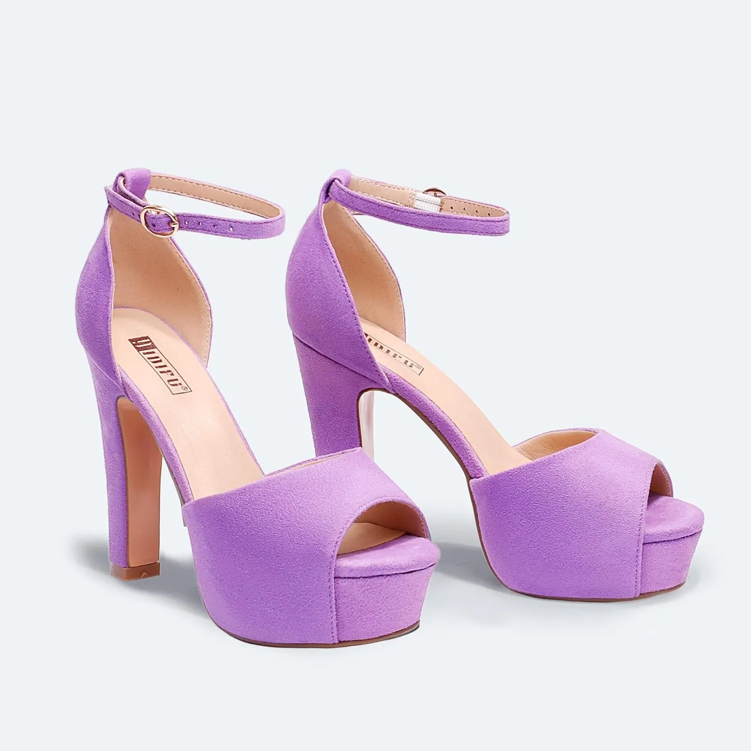 IDIFU Women's Platform Chunky High Heels Dress Sandals Peep Toe Ankle Strap Wedding Party Evening Shoes for Women Bride