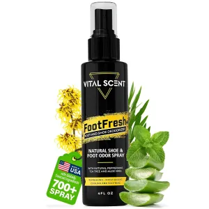 Industrial Heavy Duty Foot Odor Spray for Shoes and Feet - Extra Strength Shoe Deodorizer - Mint Foot Spray for Smelly Feet with Witch Hazel and Tea Tree Oil - Long Lasting Shoe Deodorizer