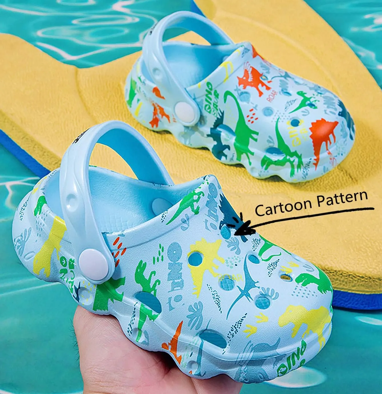 INMINPIN Kids Cute Clogs Cartoon Garden Shoes Boys Girls Slides Slippers Indoor Outdoor Children Water Shower Beach Pool Sandals