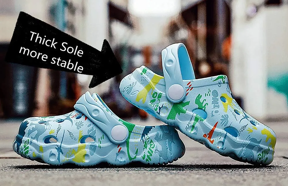 INMINPIN Kids Cute Clogs Cartoon Garden Shoes Boys Girls Slides Slippers Indoor Outdoor Children Water Shower Beach Pool Sandals