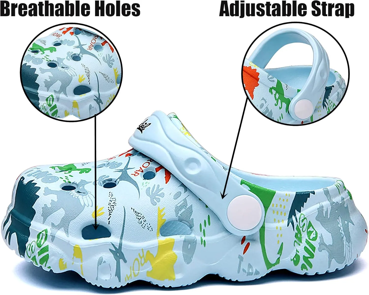 INMINPIN Kids Cute Clogs Cartoon Garden Shoes Boys Girls Slides Slippers Indoor Outdoor Children Water Shower Beach Pool Sandals