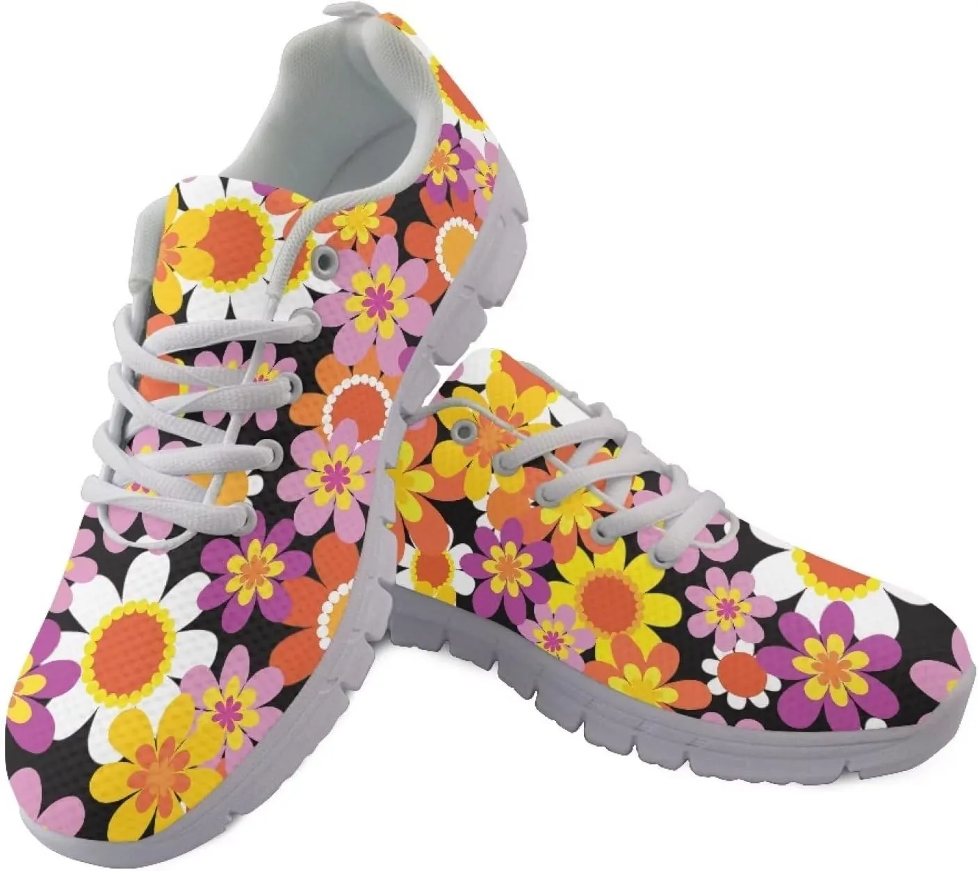 INSTANTARTS Sneakers Womens Breathable Sports Shoes Air Mesh Running Shoes Tennis Flat Shoes
