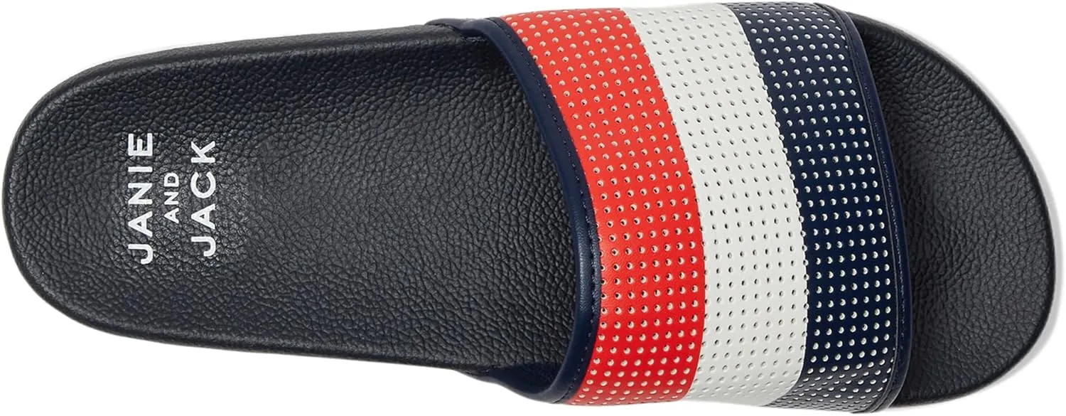 Janie and Jack Boy's Red White Blue Slide (Toddler/Little Big Kids) Sandal