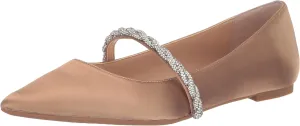Jewel Badgley Mischka Vana Pointed Flats with Embellished Straps