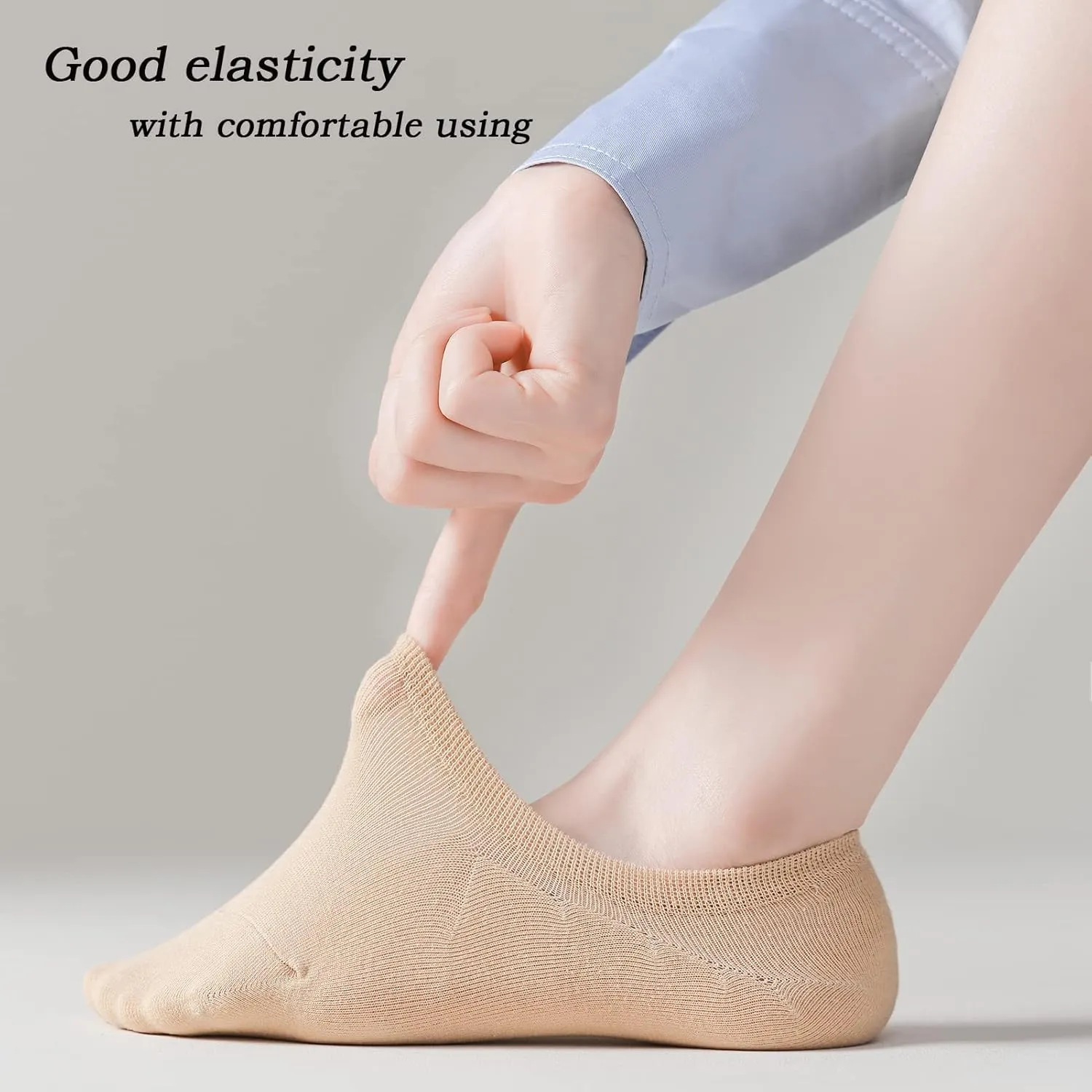 JORMATT No Show Socks Women Cotton Low Cut Flat Boat Liner Socks Non Slip 12 Pairs 6 Pairs