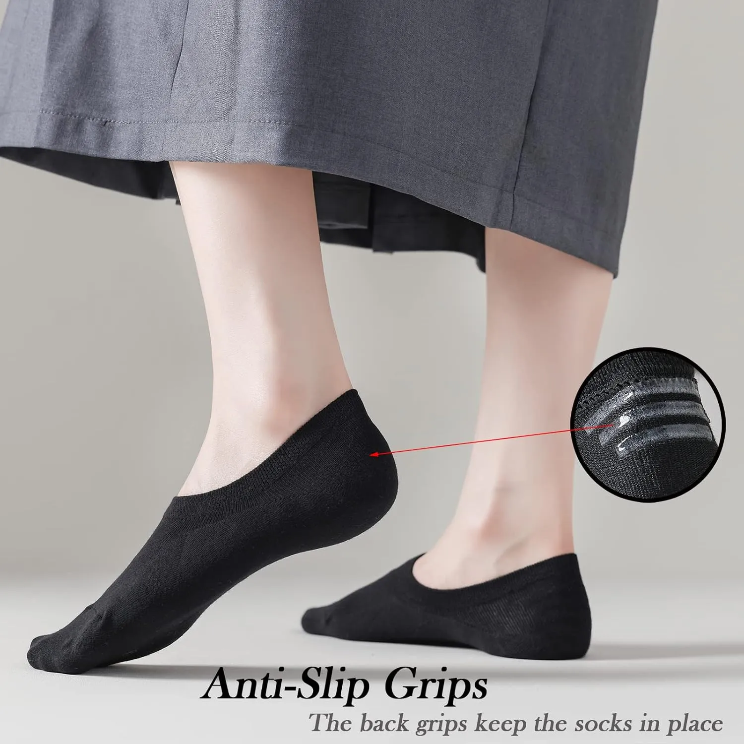 JORMATT No Show Socks Women Cotton Low Cut Flat Boat Liner Socks Non Slip 12 Pairs 6 Pairs