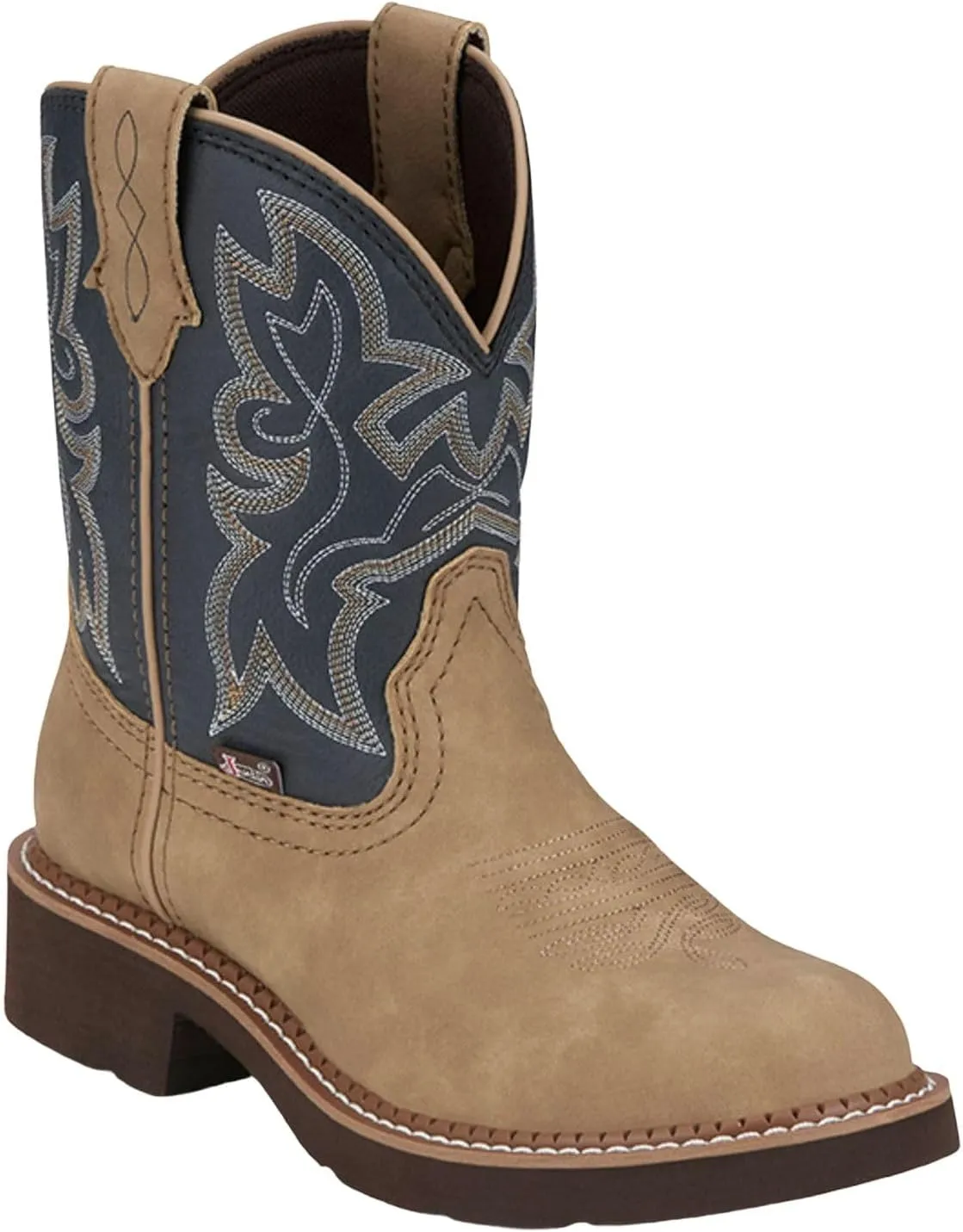 Justin Gypsy Kay 8” Cowboy Boots for Women - Premium Full-Grain Leather Women’s Cowgirl Boots with Removable Orthotic Footbed, Slip-Resistant Rubber Outsole