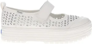 Keds Womens Mary Jane Perforated Sneakers Shoes Casual - White