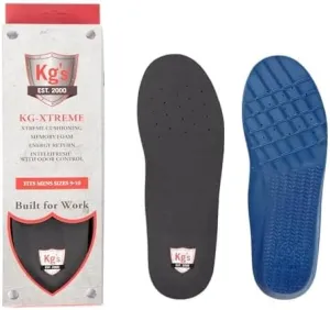 Kg’s KG-Xtreme Cushioned Insoles – Memory Foam Insoles with Arch Support for All Day Comfort, Work Boot Insoles for Men with Intellifresh® Odor Control (Size 12-13)