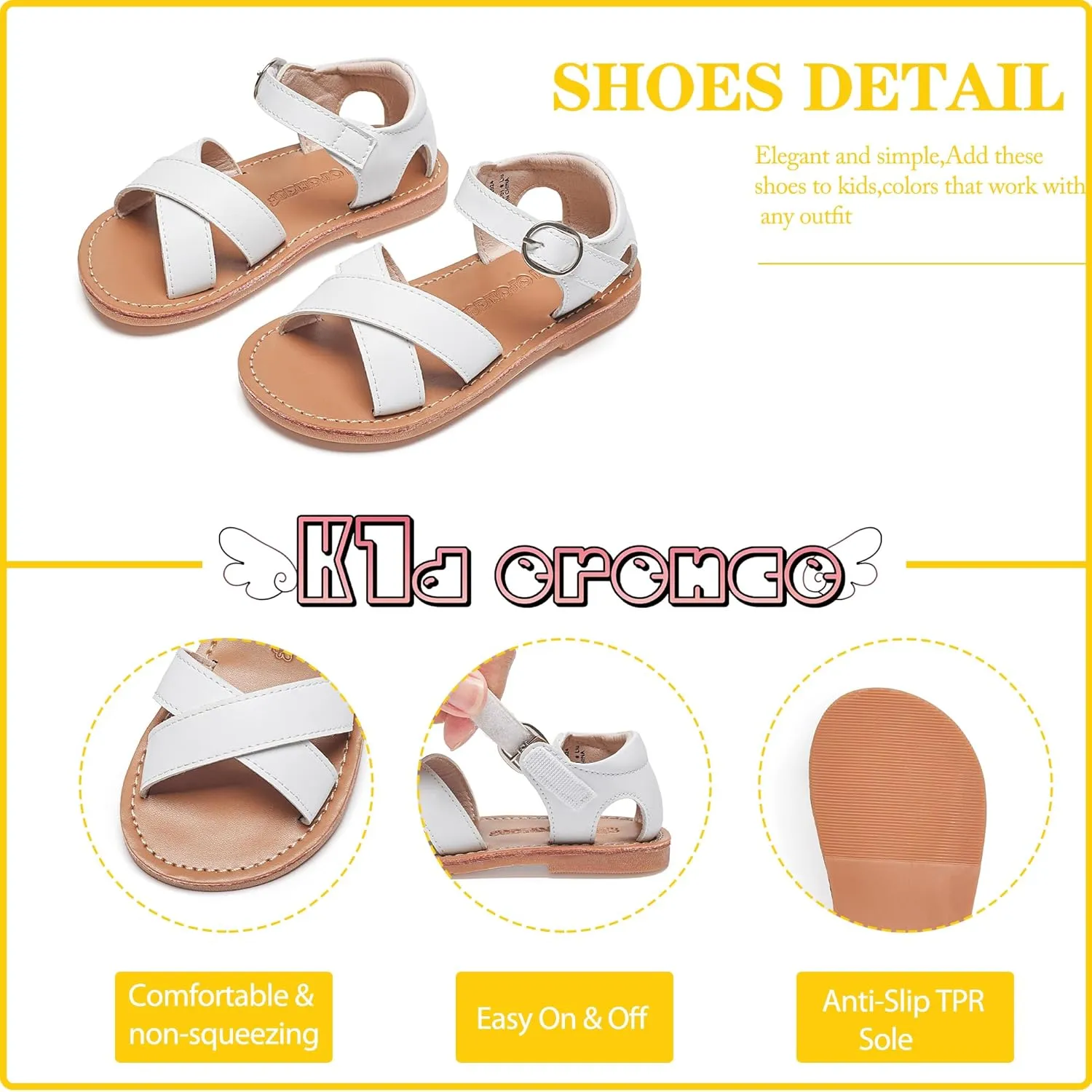Kiderence Toddler Girls Sandals Little Girls Kids Summer Shoes Toddler Sandals