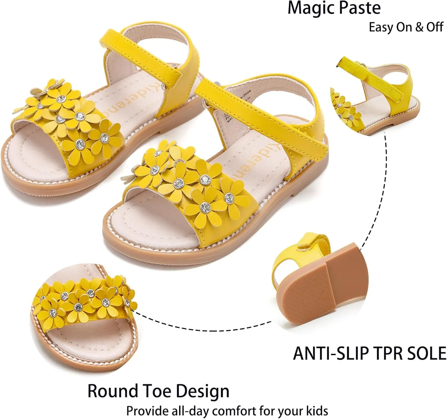 Kiderence Toddler Girls Sandals Little Girls Kids Summer Shoes Toddler Sandals