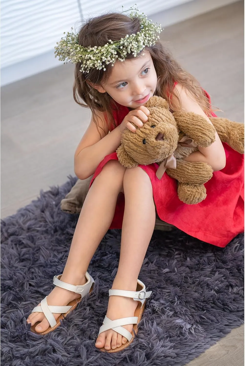 Kiderence Toddler Girls Sandals Little Girls Kids Summer Shoes Toddler Sandals