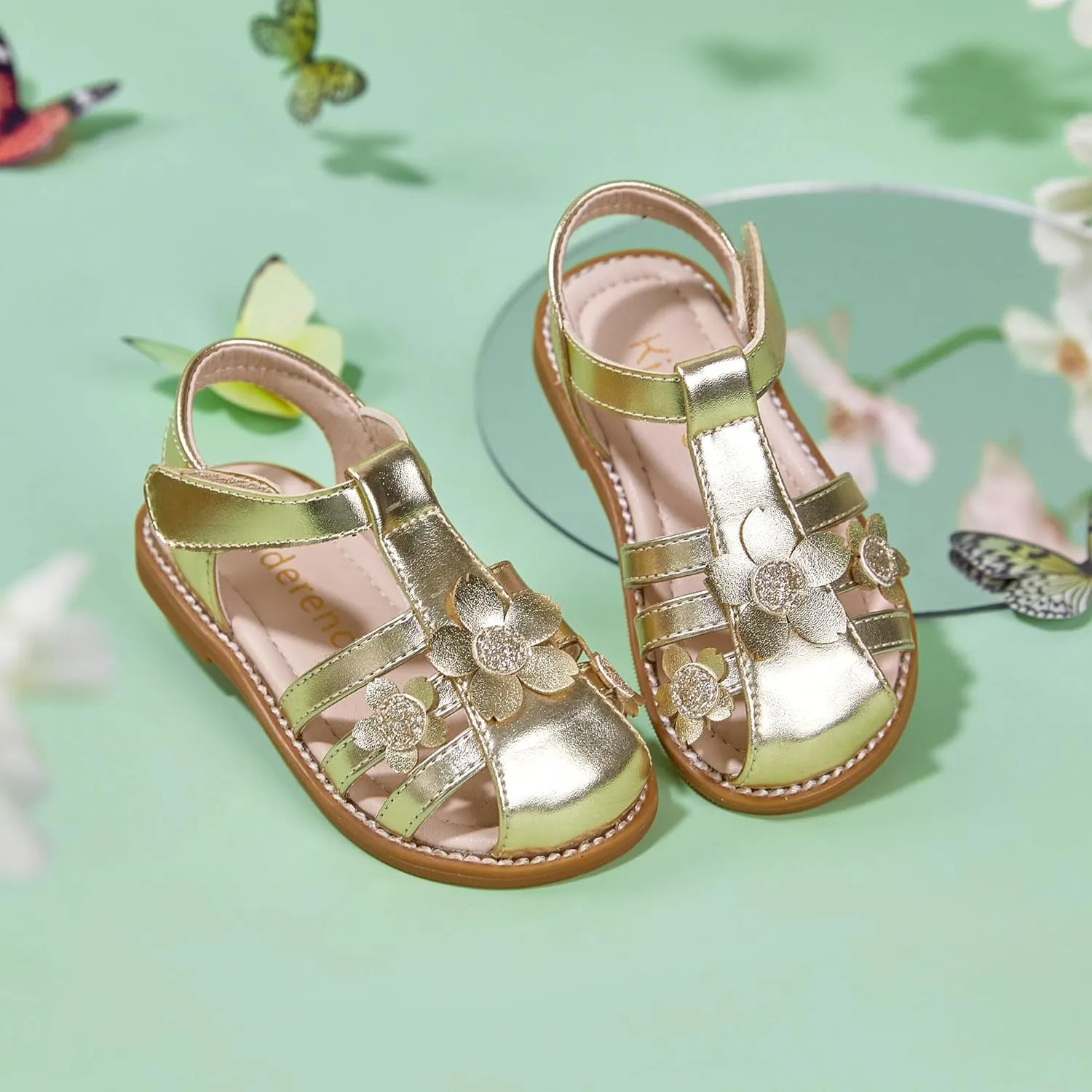 Kiderence Toddler Girls Sandals Little Girls Kids Summer Shoes Toddler Sandals