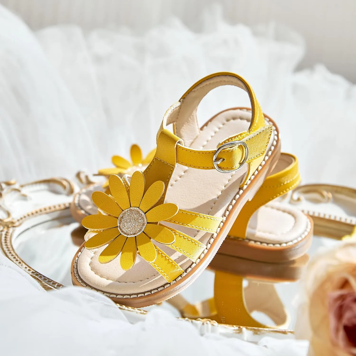 Kiderence Toddler Girls Sandals Little Girls Kids Summer Shoes Toddler Sandals