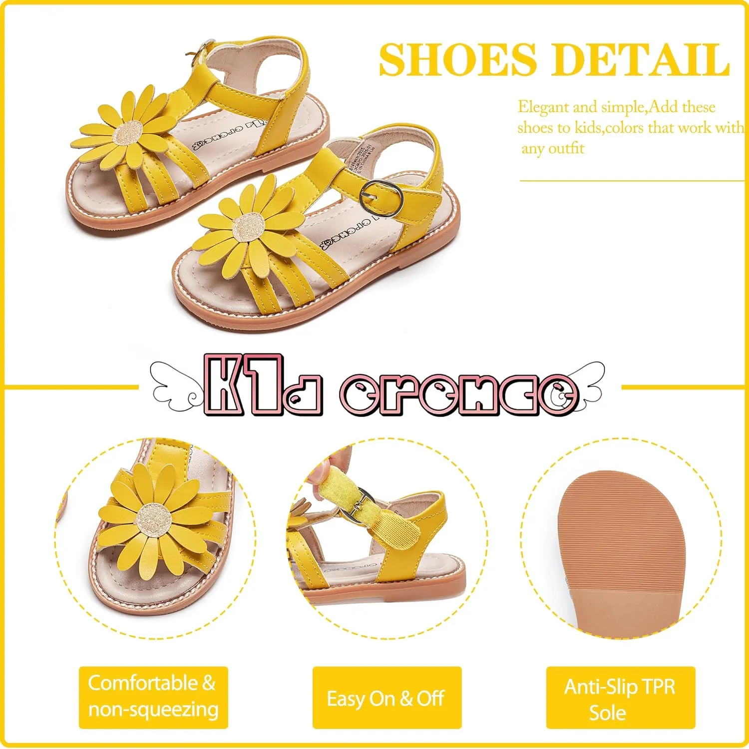 Kiderence Toddler Girls Sandals Little Girls Kids Summer Shoes Toddler Sandals