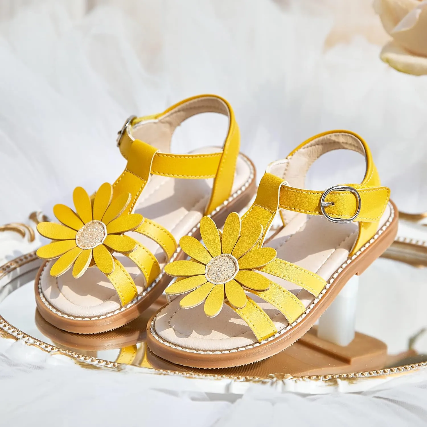 Kiderence Toddler Girls Sandals Little Girls Kids Summer Shoes Toddler Sandals