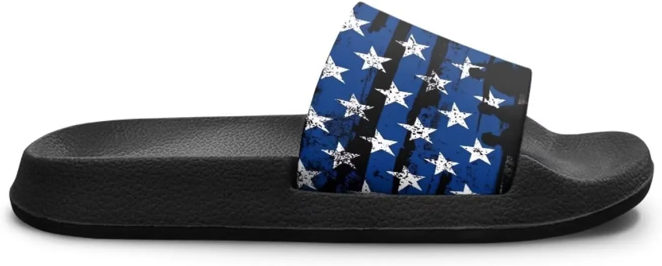 Kids Open Toe Slide Sandals for Boys Girls Comfortable Indoor & Outdoor Shower Slippers Patriotic Shoes for Kids