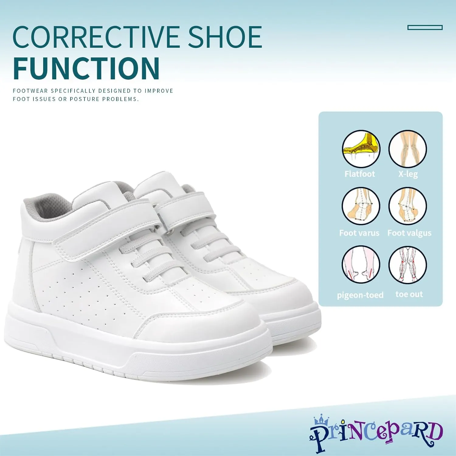 Kids Orthopedic Shoes with Ankle and Arch Support,Fashion Thick Sole Corrective Sneakers