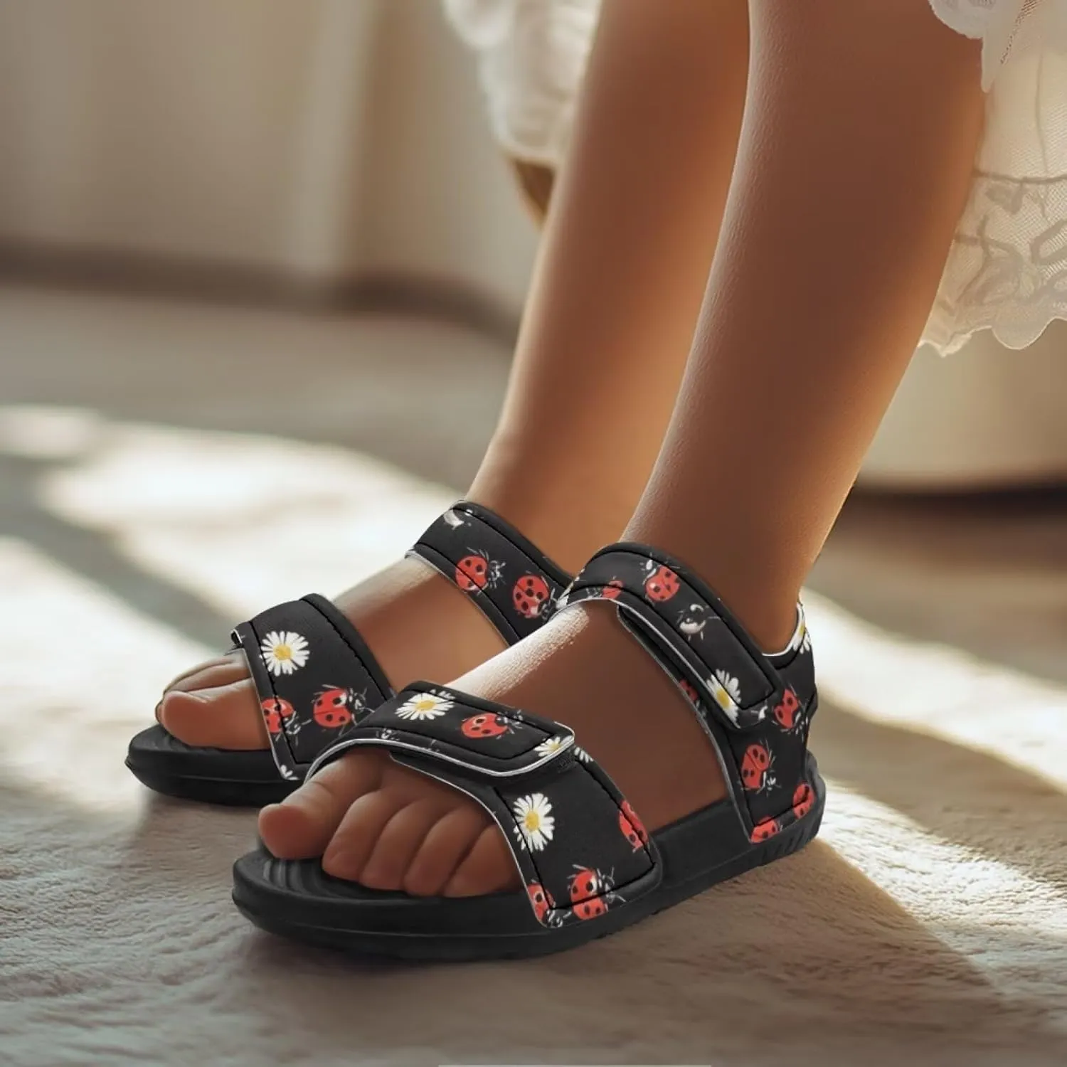 Kids Sandals for Boy Girls Summer Sandals Athletic Slide Shoes Non Slip Double Buckle Strap Kids Summer Footwear