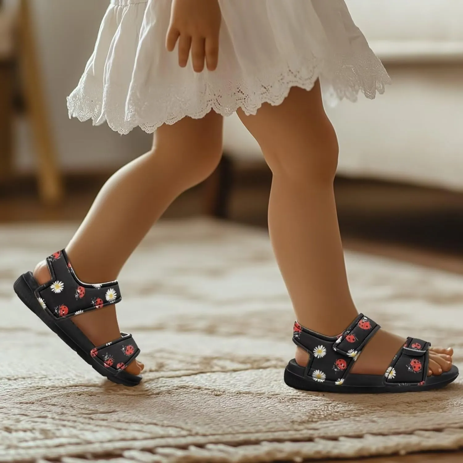 Kids Sandals for Boy Girls Summer Sandals Athletic Slide Shoes Non Slip Double Buckle Strap Kids Summer Footwear