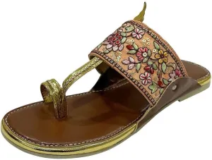 Kolhapuri Chappal For Women's Indian Flat Flip Flop Kolhapuri Sandals For Women Ethnic s Casual Mojaris