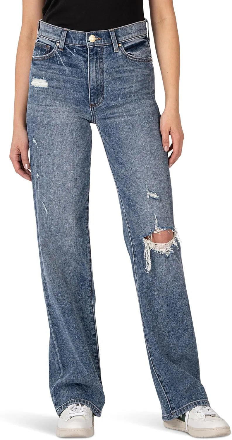 KUT from the Kloth Women's Sienna High-Rise Wide Leg-5 Pockets in Publicized