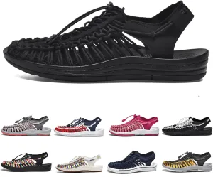 Large Size Unisex Rope Sport Sandals Men's Fisherman Shoes Women's Hand-Woven Shoes Comfortable Couple Lightweight Beach Sandals