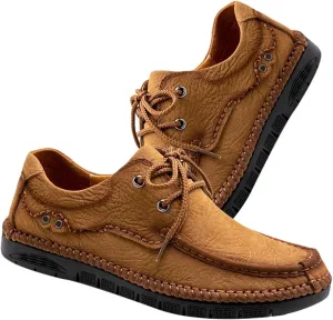 Leather Hiking Shoes Loafers Shoes for Men Walking Driving Shoes Outdoor Camping Trekking Shoes