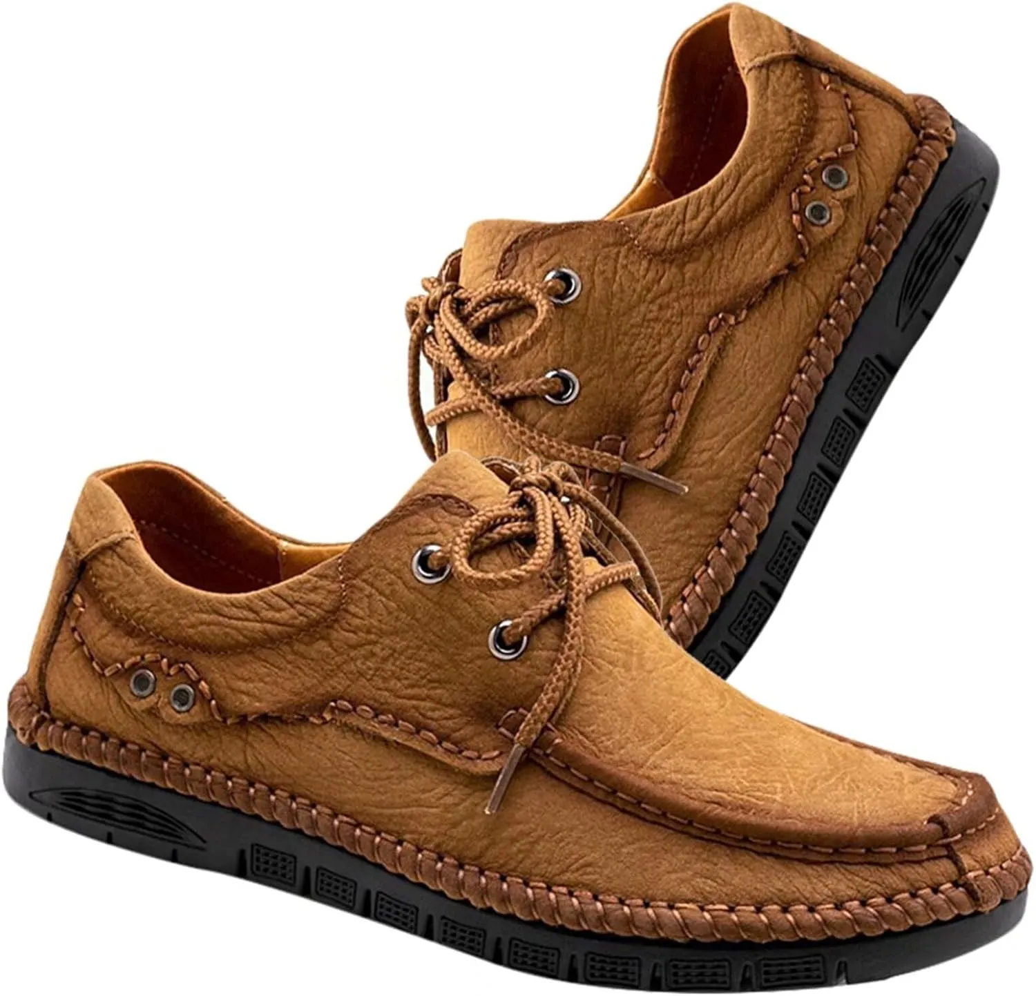 Leather Hiking Shoes Loafers Shoes for Men Walking Driving Shoes Outdoor Camping Trekking Shoes