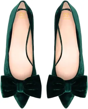 LEHOOR Women Bow Flats Pointed Toe Slip-on Flats Comfortable Velvet Ballet Flats 0.5 Inch Flat Heel Shoes Closed-Toe Dress Flats Cute Casual Drive Flats Office Ladies Work Daily Party Club 4-11 M US