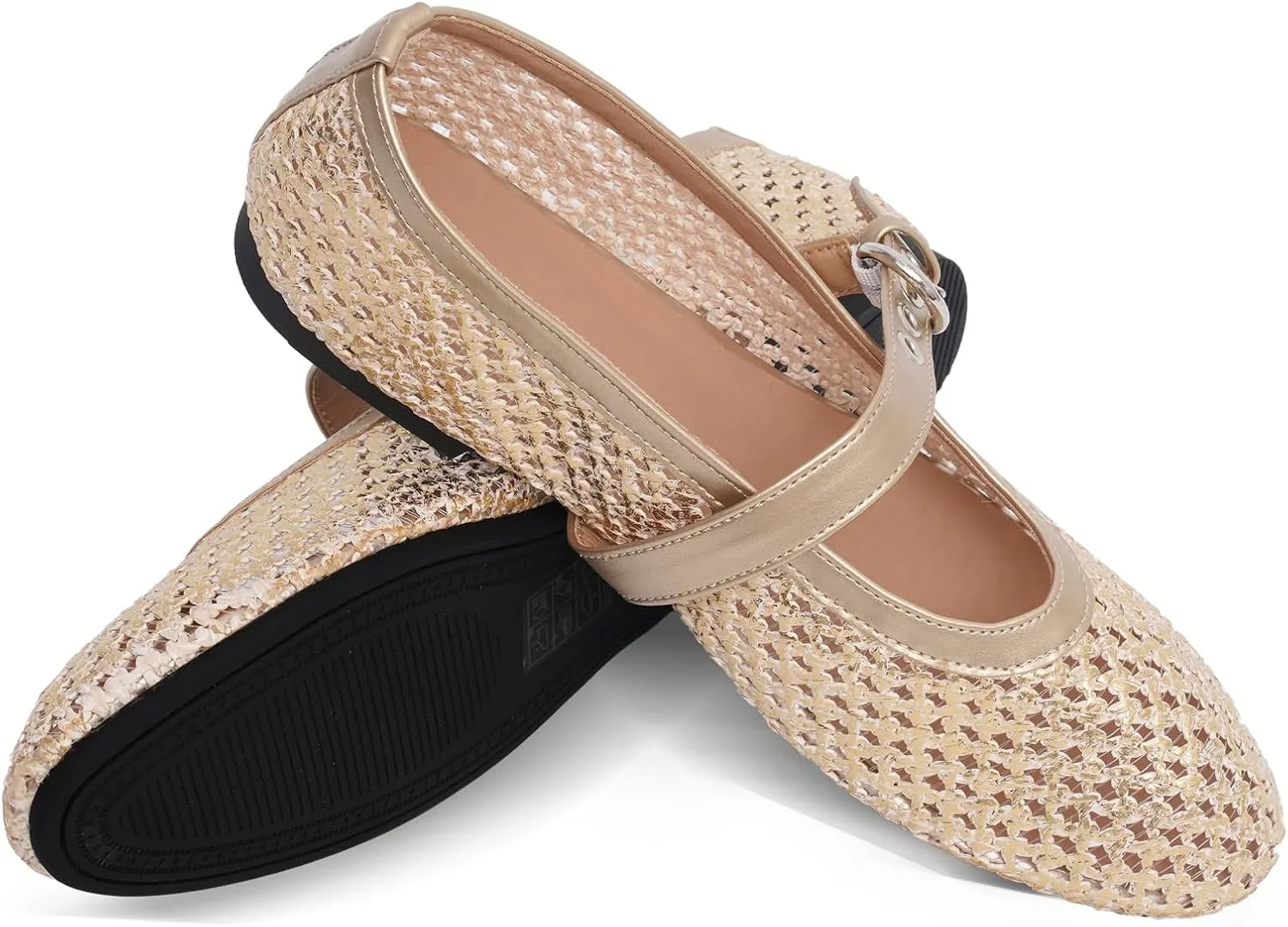 Leopard Flats for Women Mesh Ballet Flats Mary Jane Animal Print Shoes Slip On Casual Breathable Ballerina Flats