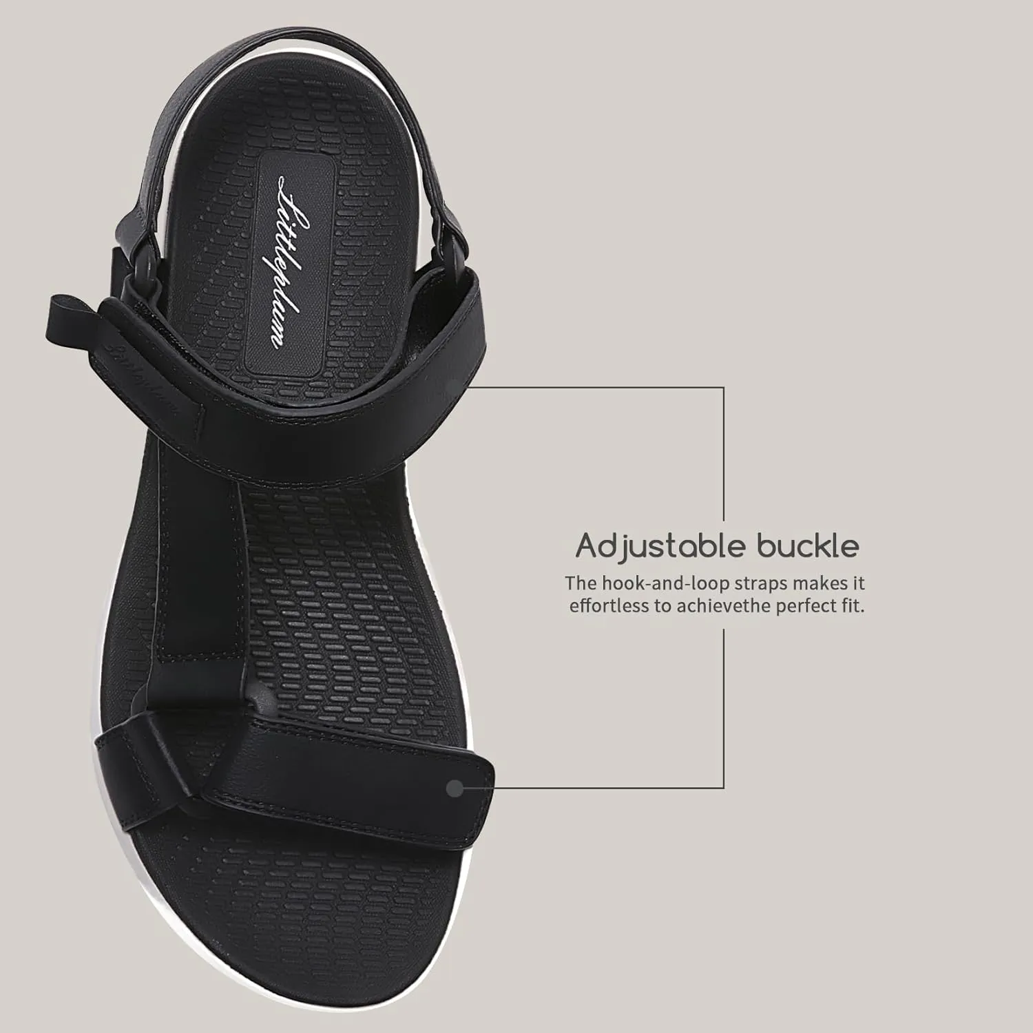 Littleplum Women's Sandals Casual Summer Water Beach Sandals With Arch Support Adjustable Athletic Sandals for Traveling Walking Camping