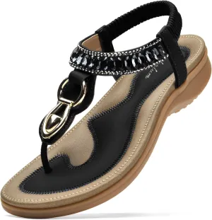 Littleplum Womens Sandals Comfort Arch Support Sandals Summer Walking Shoes Casual Ankle Elastic Flip Flops Shoes