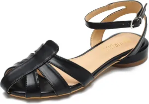 LIURUIJIA Women's Closed Toe Flat Sandals Comfortable Ankle Strap Strappy Boho Shoes Casual Dressy Summer Gladiator Sandals