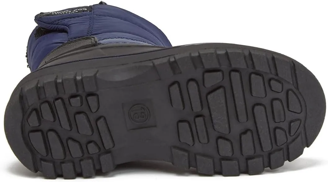 LONDON FOG Jett Waterproof Unisex Kids Snow Boot, Insulated Fleece Lined, Size 5 Toddler to 6 Big Kid, Black, Navy Blue, Grey