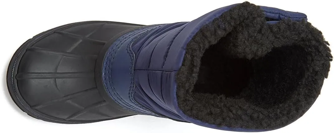 LONDON FOG Jett Waterproof Unisex Kids Snow Boot, Insulated Fleece Lined, Size 5 Toddler to 6 Big Kid, Black, Navy Blue, Grey