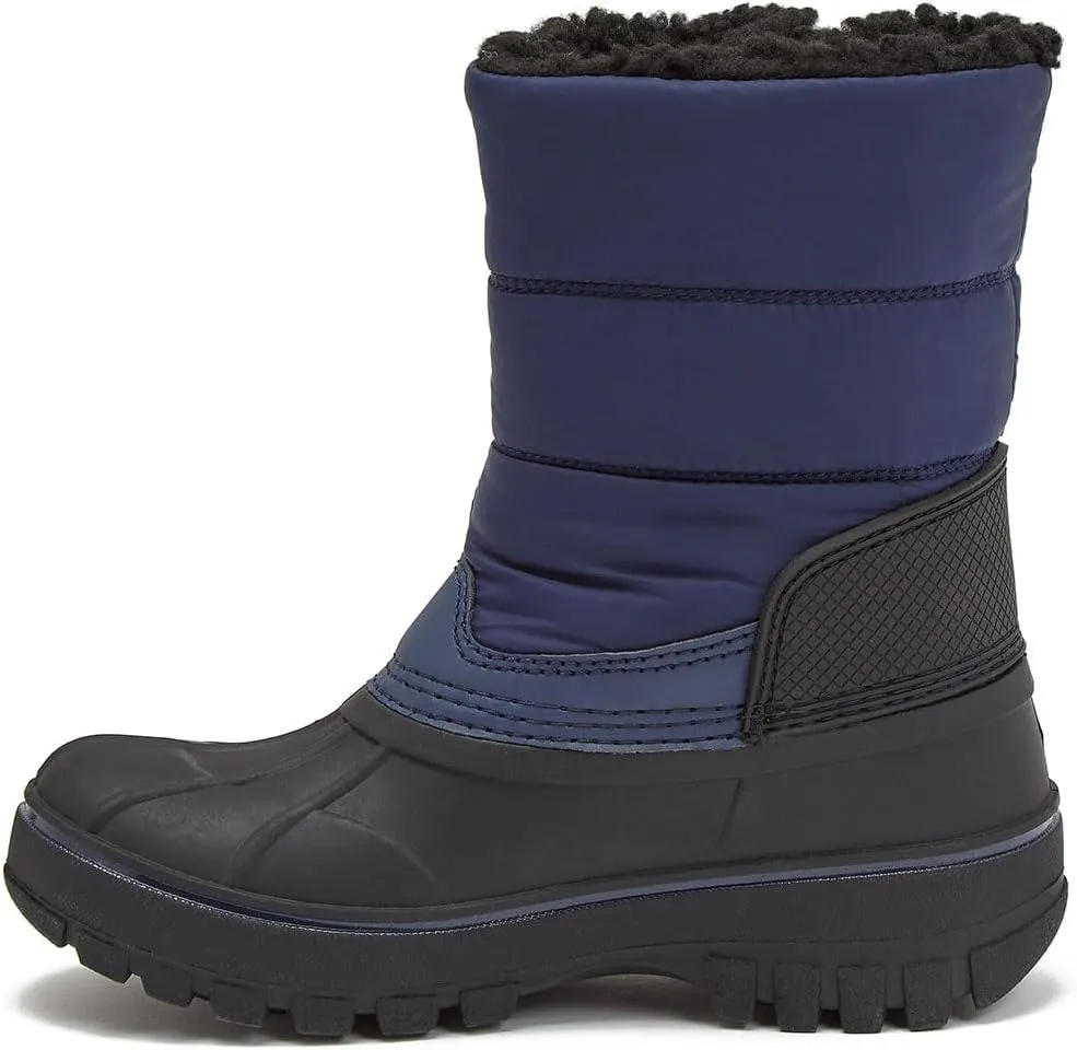 LONDON FOG Jett Waterproof Unisex Kids Snow Boot, Insulated Fleece Lined, Size 5 Toddler to 6 Big Kid, Black, Navy Blue, Grey
