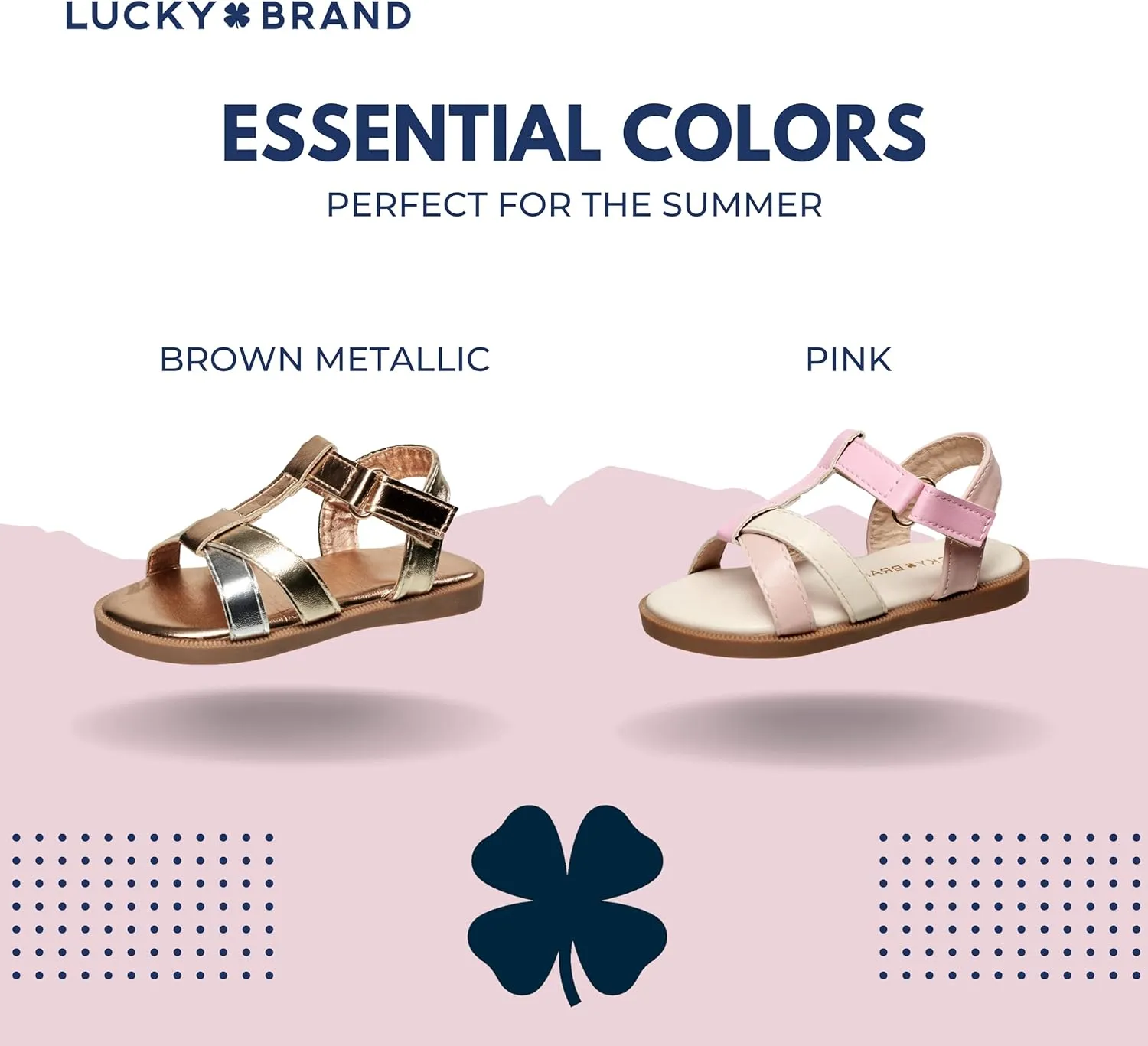 Lucky Brand Girl's Evie Sandal - T Strap Strapped Leatherette Metallic Sandals (Little Kid)