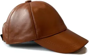 Lukkizara Genuine Real Lambskin Leather Unisex Baseball Cap - 100% Lambskin Adjustable
