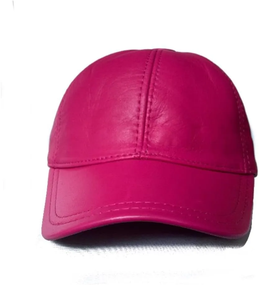 Lukkizara Genuine Real Lambskin Leather Unisex Baseball Cap - 100% Sheepskin Adjustable