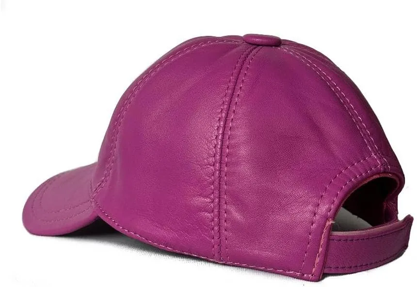 Lukkizara Genuine Real Lambskin Leather Unisex Baseball Cap - 100% Sheepskin Adjustable