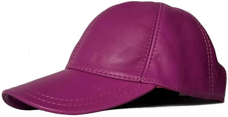 Lukkizara Genuine Real Lambskin Leather Unisex Baseball Cap - 100% Sheepskin Adjustable