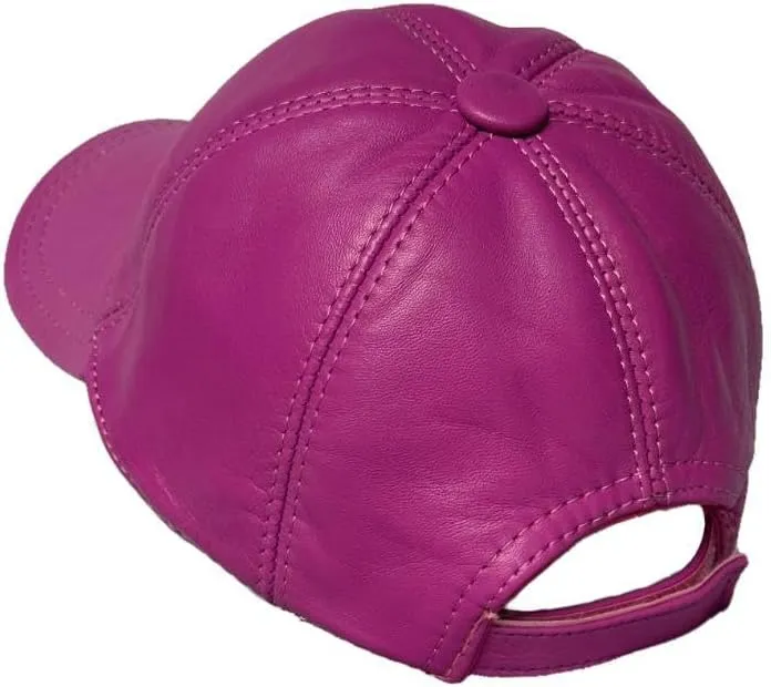 Lukkizara Genuine Real Lambskin Leather Unisex Baseball Cap - 100% Sheepskin Adjustable
