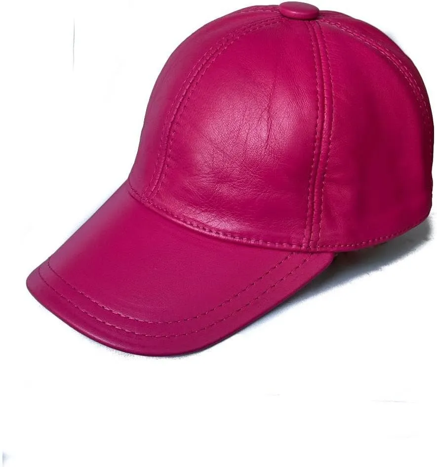 Lukkizara Genuine Real Lambskin Leather Unisex Baseball Cap - 100% Sheepskin Adjustable