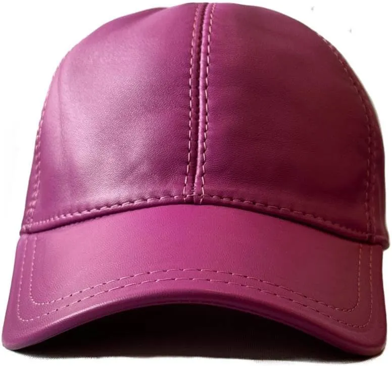 Lukkizara Genuine Real Lambskin Leather Unisex Baseball Cap - 100% Sheepskin Adjustable