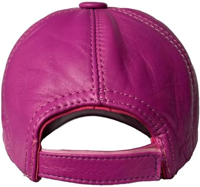 Lukkizara Genuine Real Lambskin Leather Unisex Baseball Cap - 100% Sheepskin Adjustable