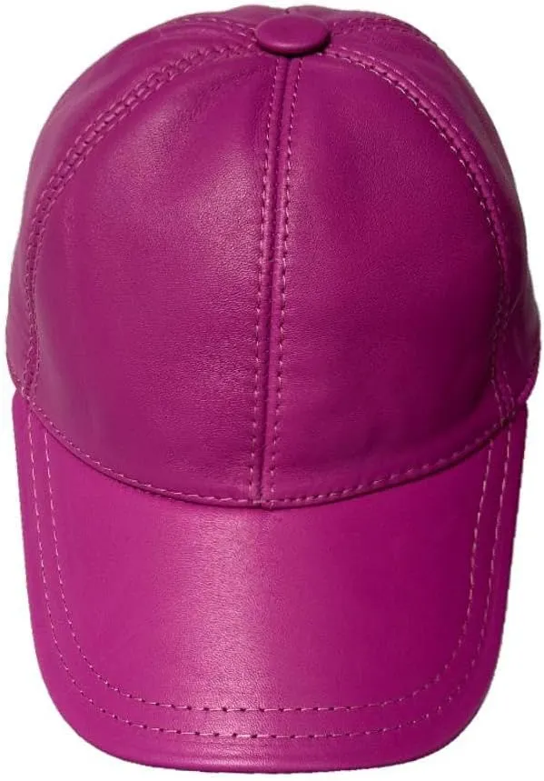 Lukkizara Genuine Real Lambskin Leather Unisex Baseball Cap - 100% Sheepskin Adjustable