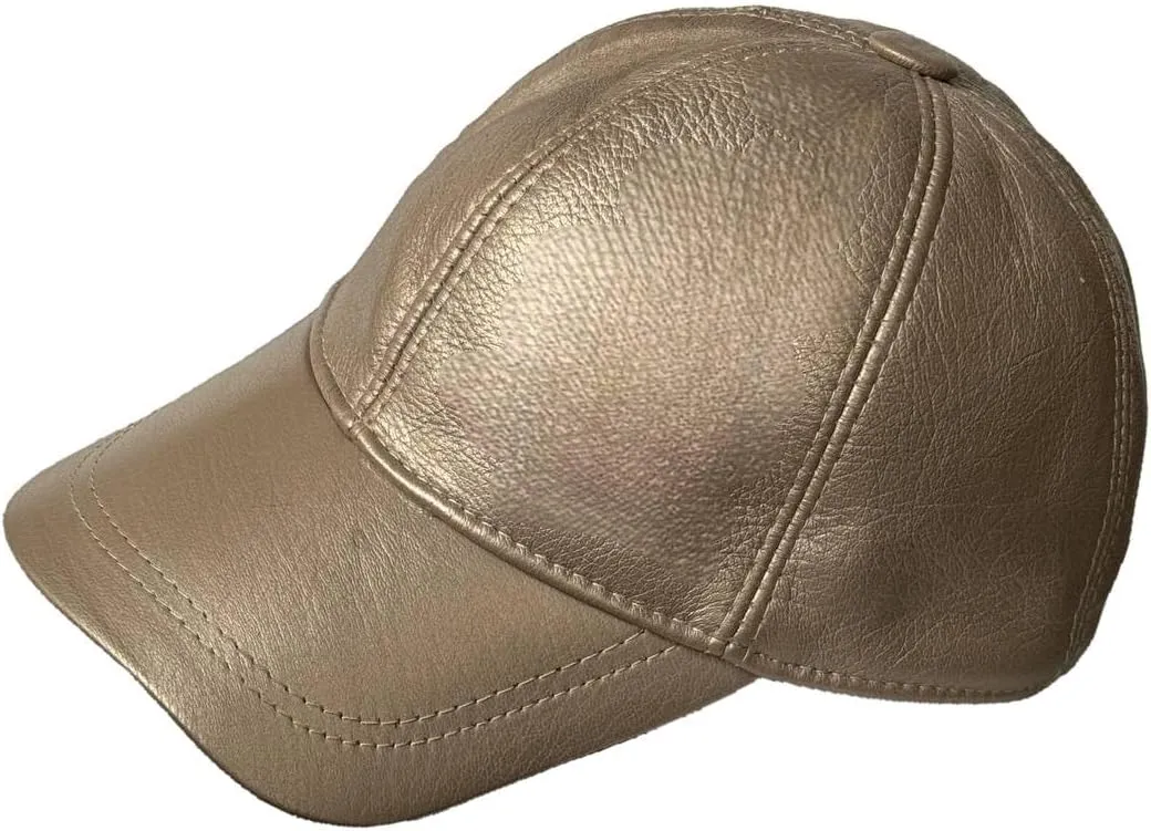 Lukkizara Genuine Real Lambskin Leather Unisex Baseball Cap - 100% Sheepskin Adjustable