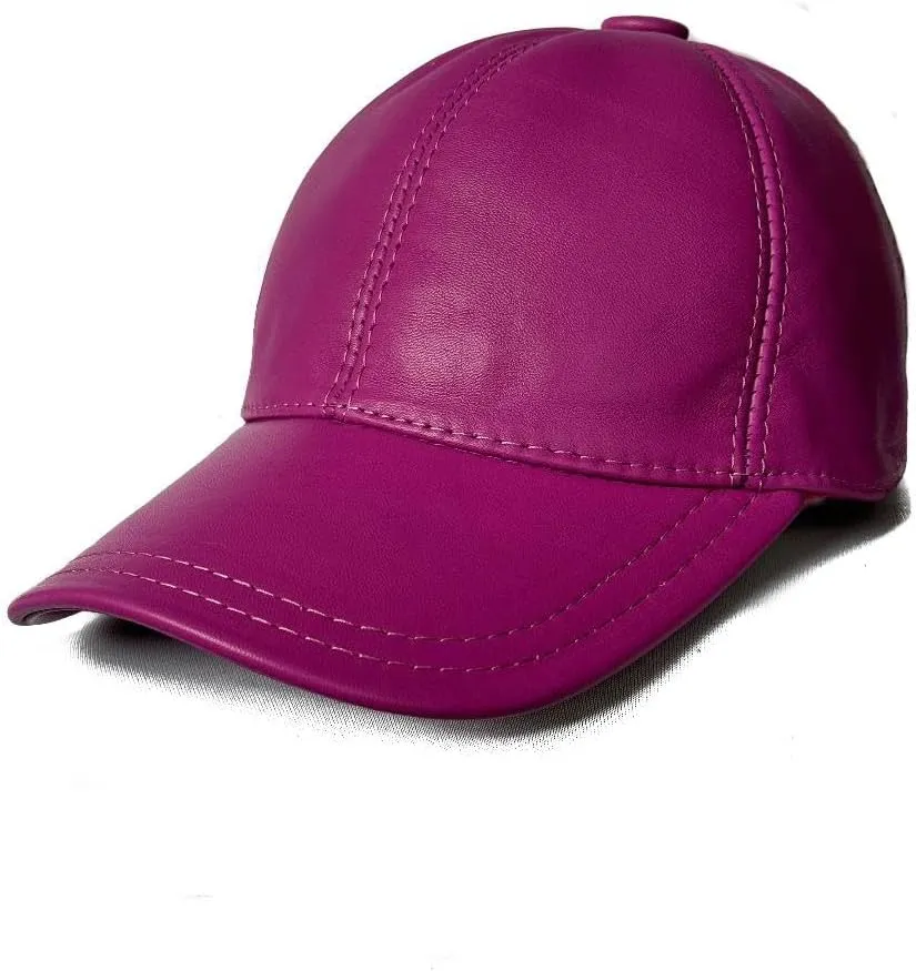 Lukkizara Genuine Real Lambskin Leather Unisex Baseball Cap - 100% Sheepskin Adjustable